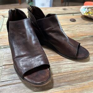 Shoto open toe booties size 35 - Made In Italy - Dark Brown